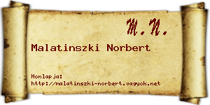 Malatinszki Norbert névjegykártya
