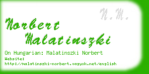 norbert malatinszki business card